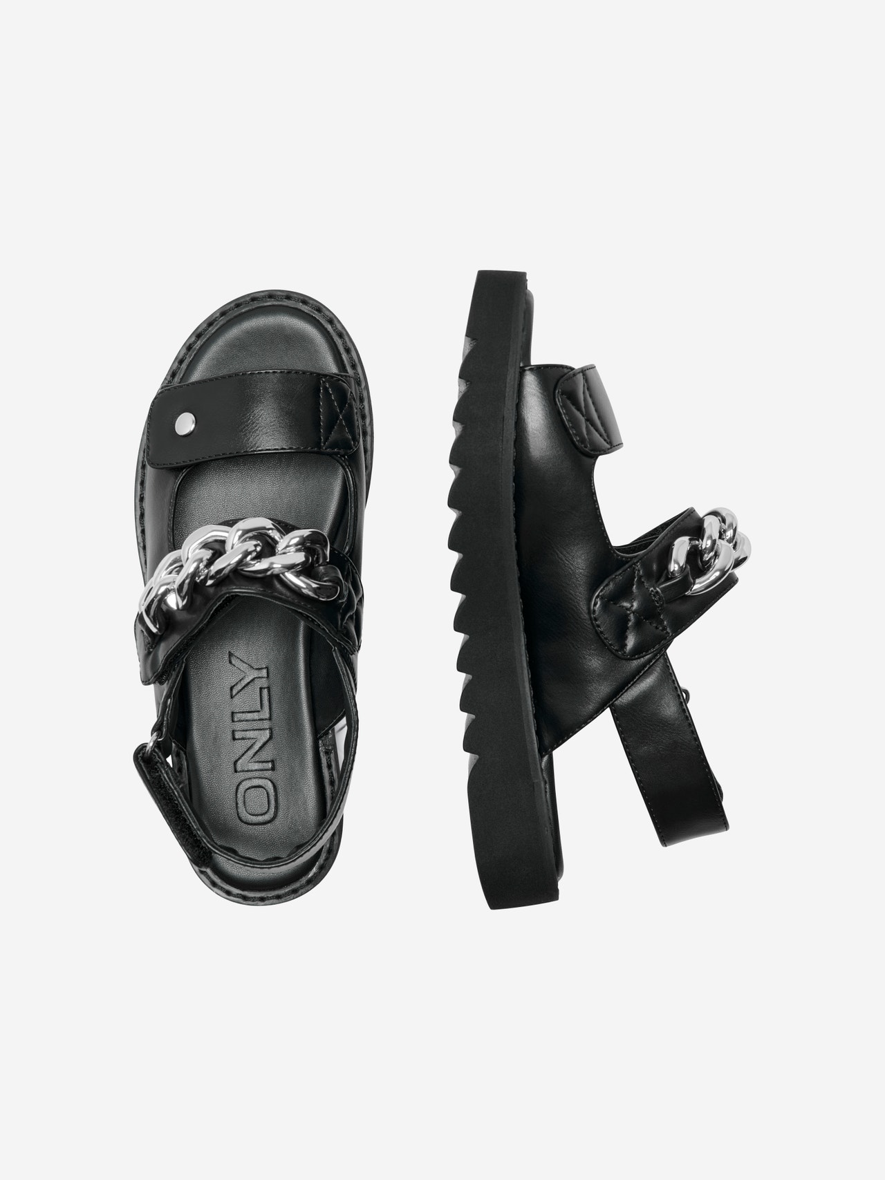 ONLY Imiteret læder sandaler -Black - 15288053