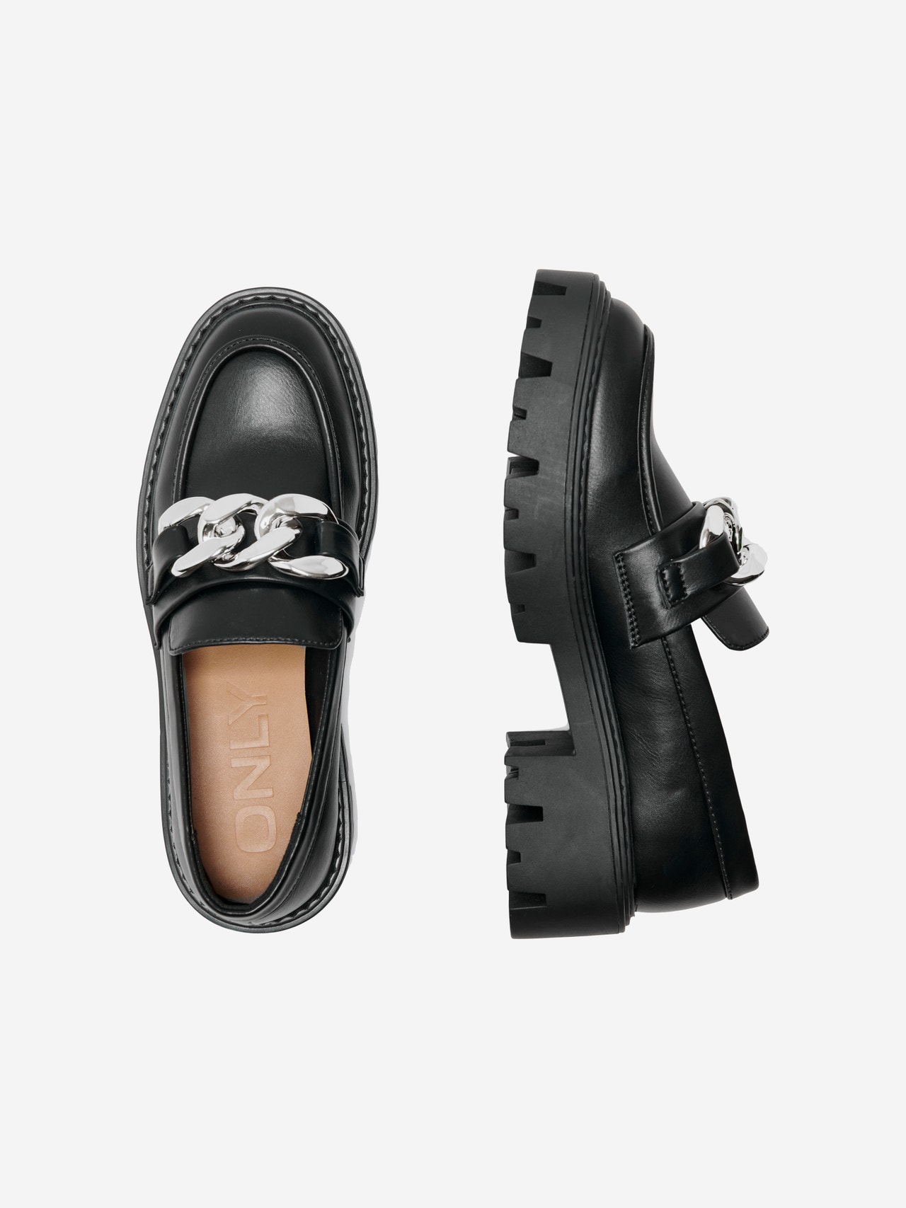 ONLY Imiteret læder loafers -Black - 15288062
