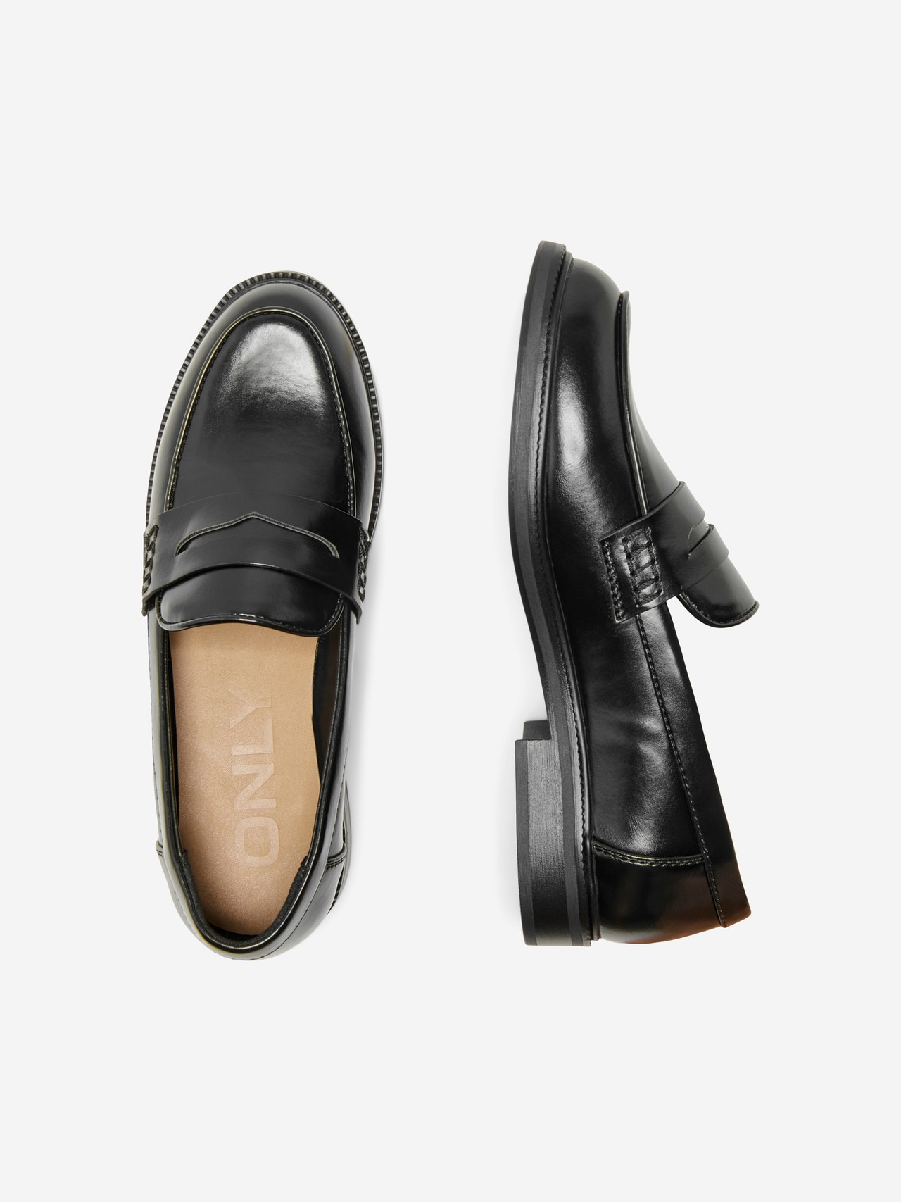 ONLY Faux leather loafer -Black - 15288066