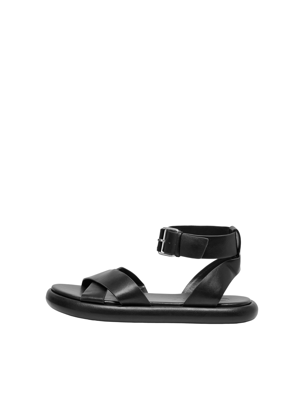 ONLY Sandal i imiteret læder -Black - 15288148