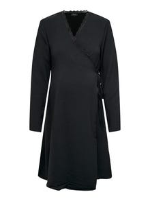 ONLY Locker geschnitten V-Ausschnitt Maternity Kurzes Kleid -Black - 15288206