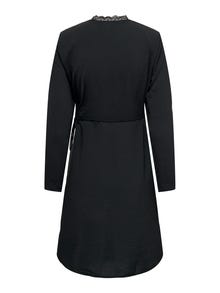 ONLY Locker geschnitten V-Ausschnitt Maternity Kurzes Kleid -Black - 15288206