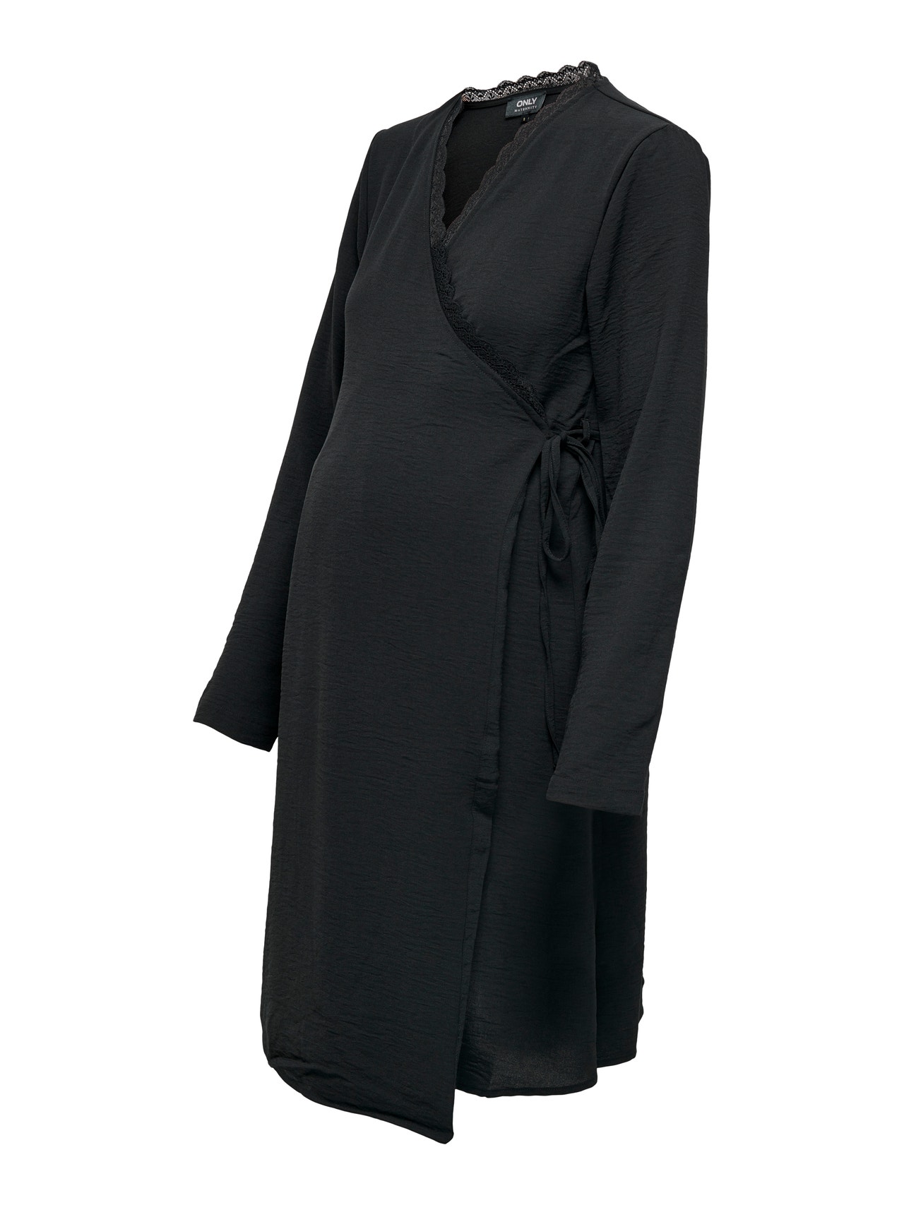 ONLY Relaxed Fit V-Neck Maternity Short dress -Black - 15288206