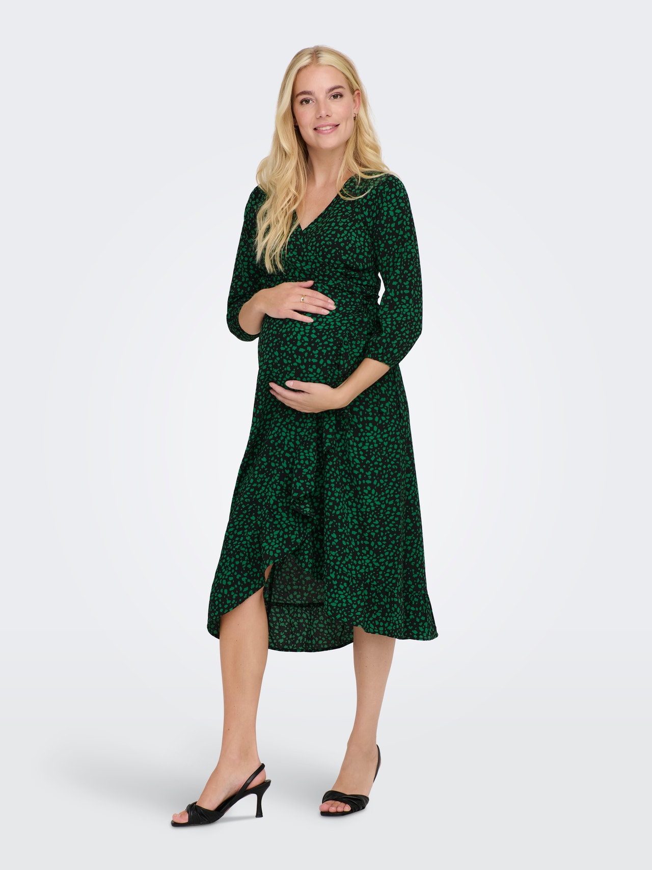 ONLY Regular Fit V-Neck Maternity Long dress -Black - 15288211
