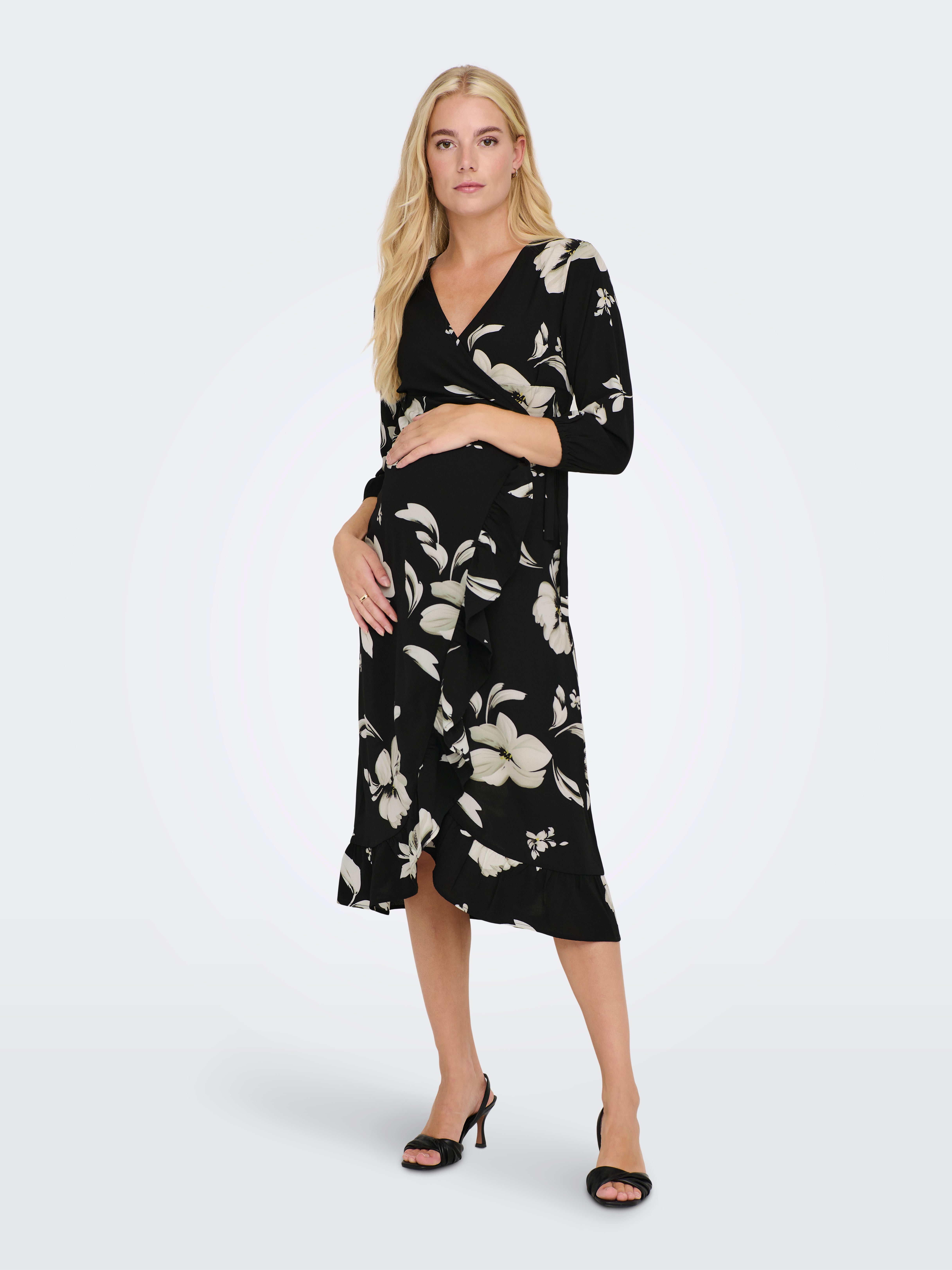 Maternity wrap midi outlet dress