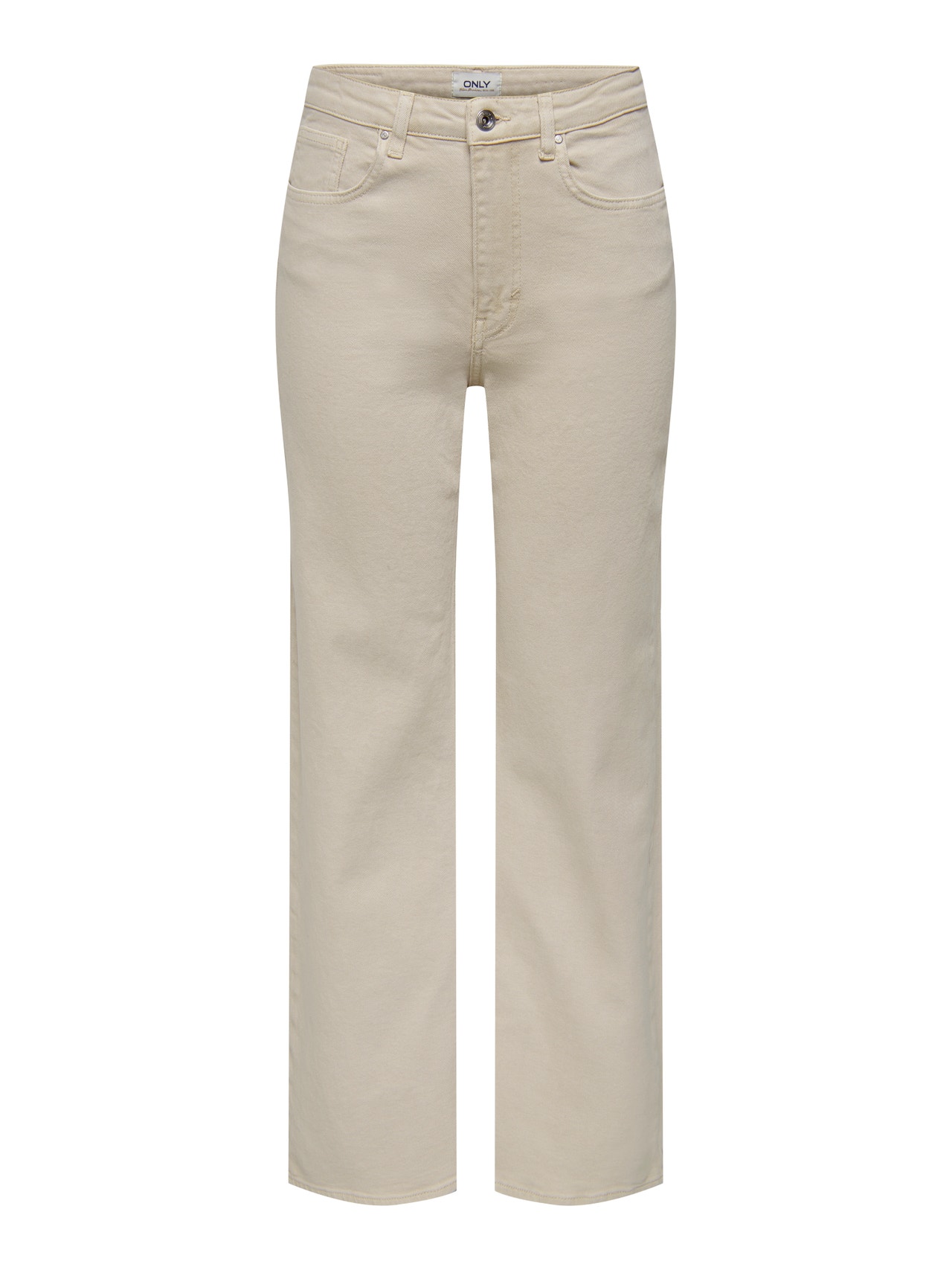 ONLY onljuicy high waist wide leg jeans -Ecru - 15288219
