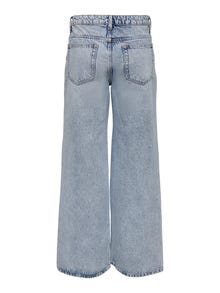 ONLY Jeans Wide Leg Fit Taille basse -Light Blue Bleached Denim - 15288221