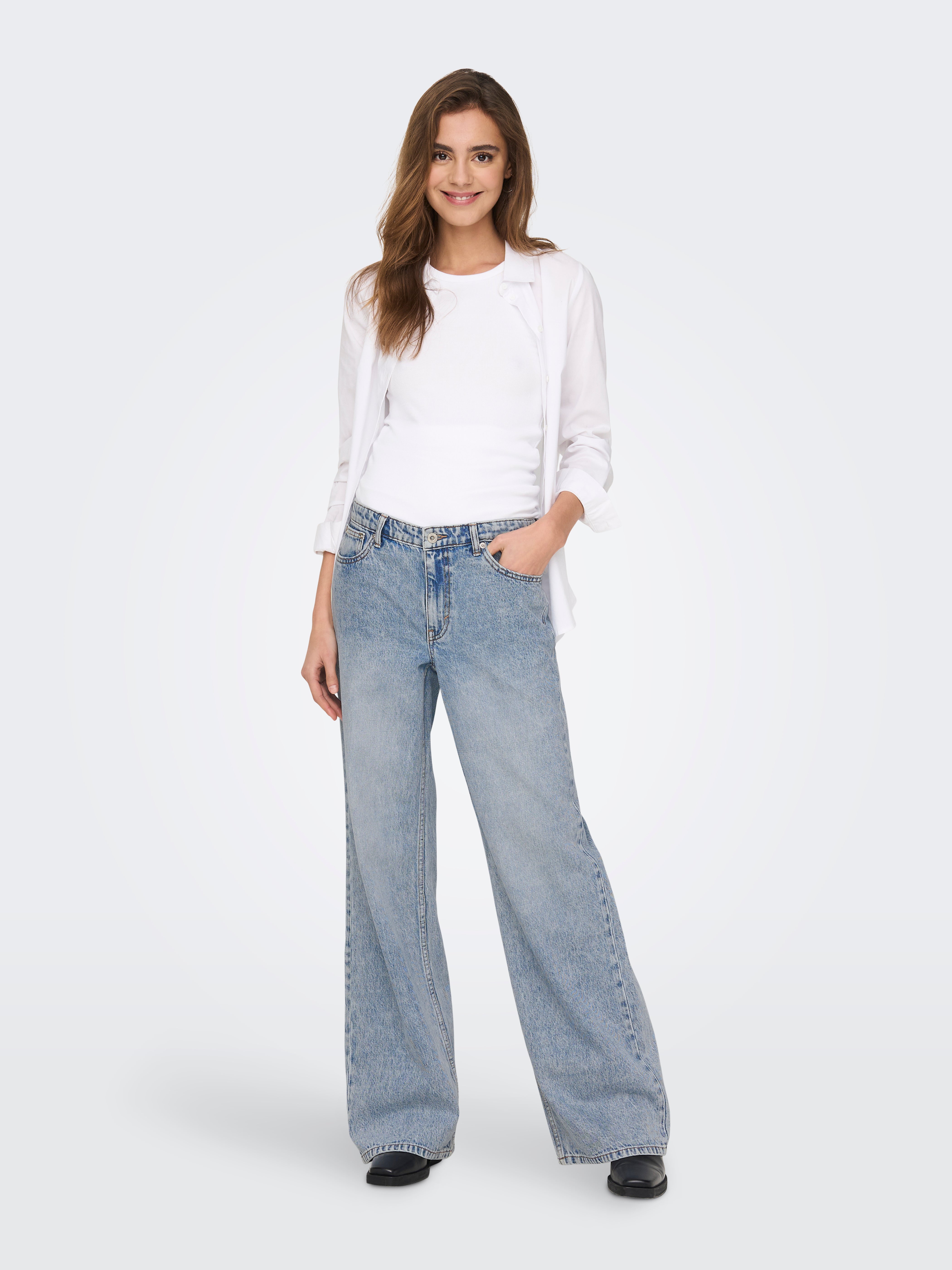 Wide Leg Fit Low waist Jeans with 20% discount! | ONLY®