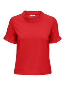 ONLY Normal geschnitten Rundhals T-Shirt -Flame Scarlet - 15288242