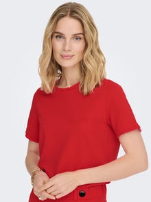 ONLY Frill detail top -Flame Scarlet - 15288242