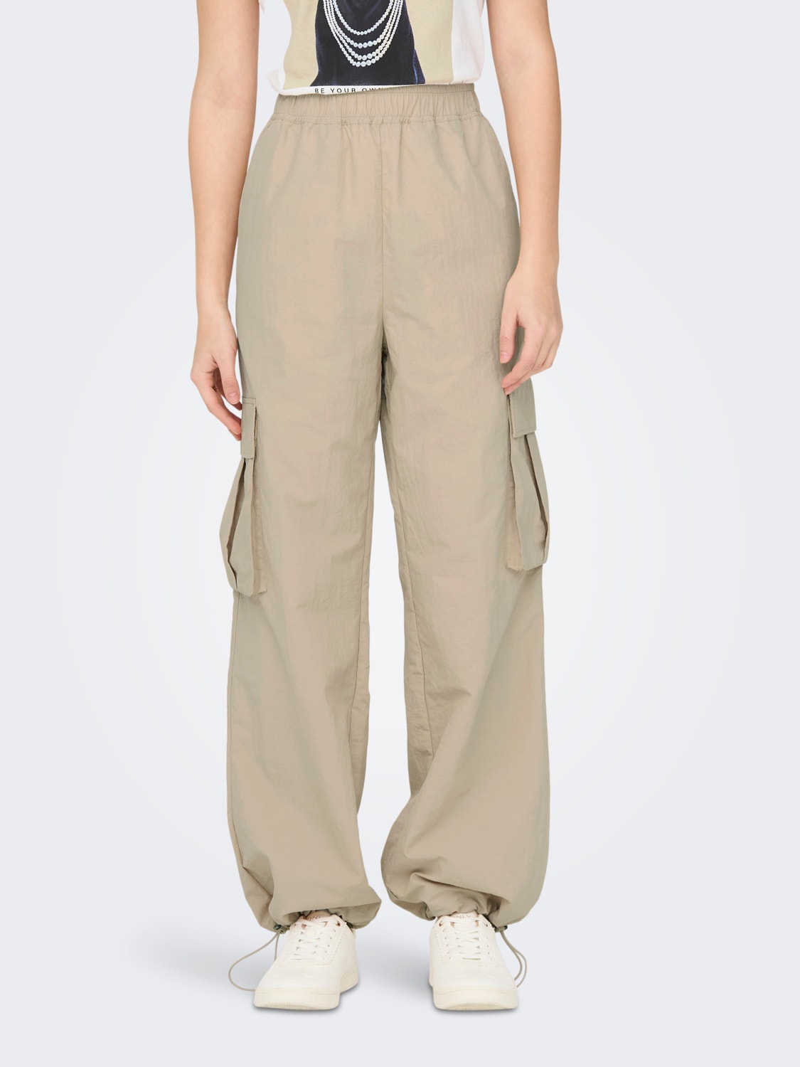 bukser med elastik i talje Mellembrun |