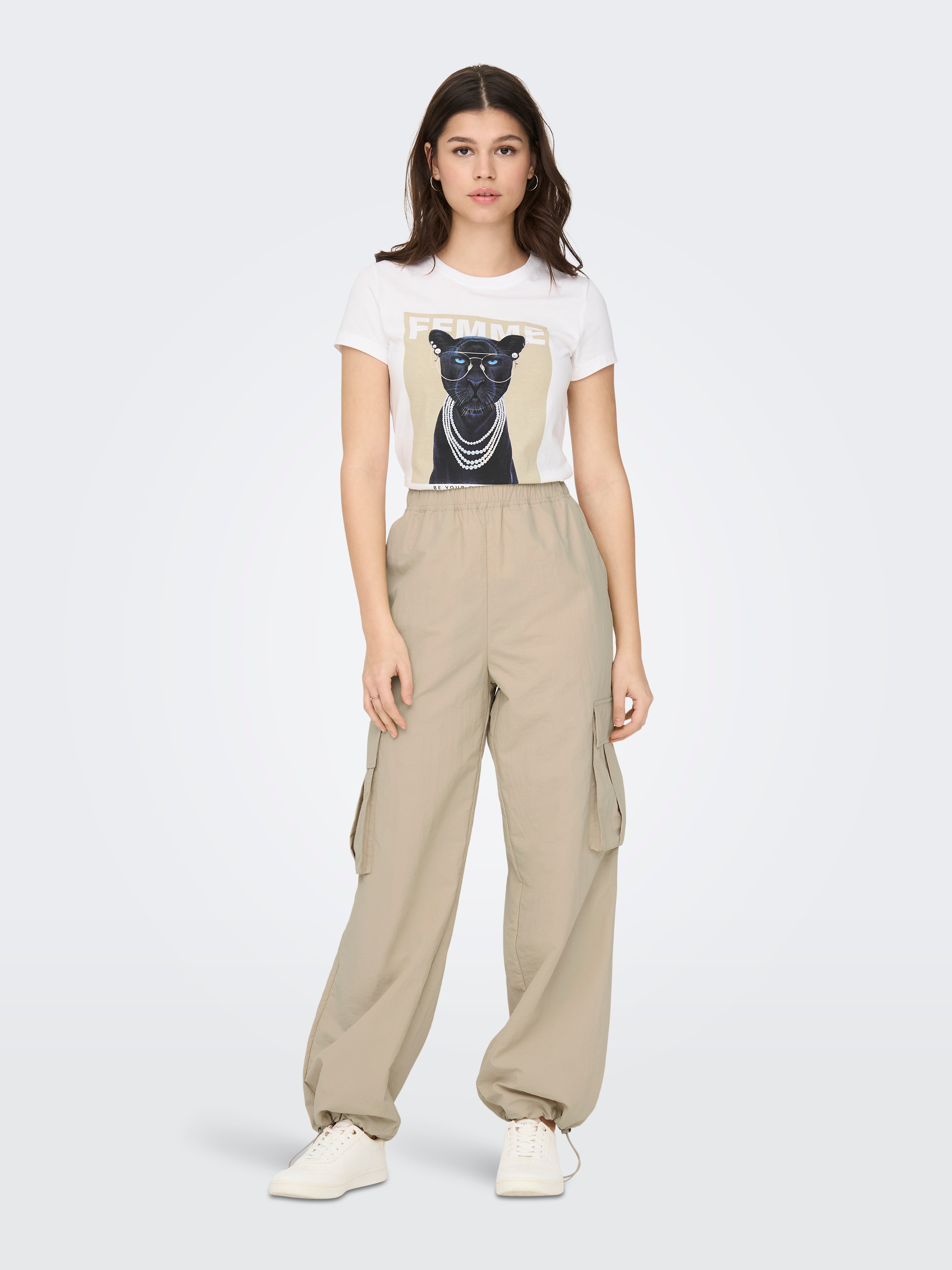 BoStreet Women Cream-Coloured Loose Fit Cargos Trousers Price in India,  Full Specifications & Offers | DTashion.com