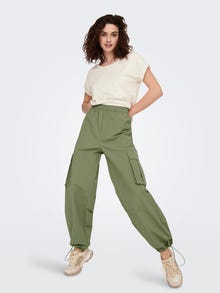 ONLY Cargo Fit Mid waist Cargo Trousers -Aloe - 15288248