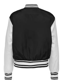 ONLY High stand-up collar Ribbed cuffs Otw Bomber -Black - 15288253
