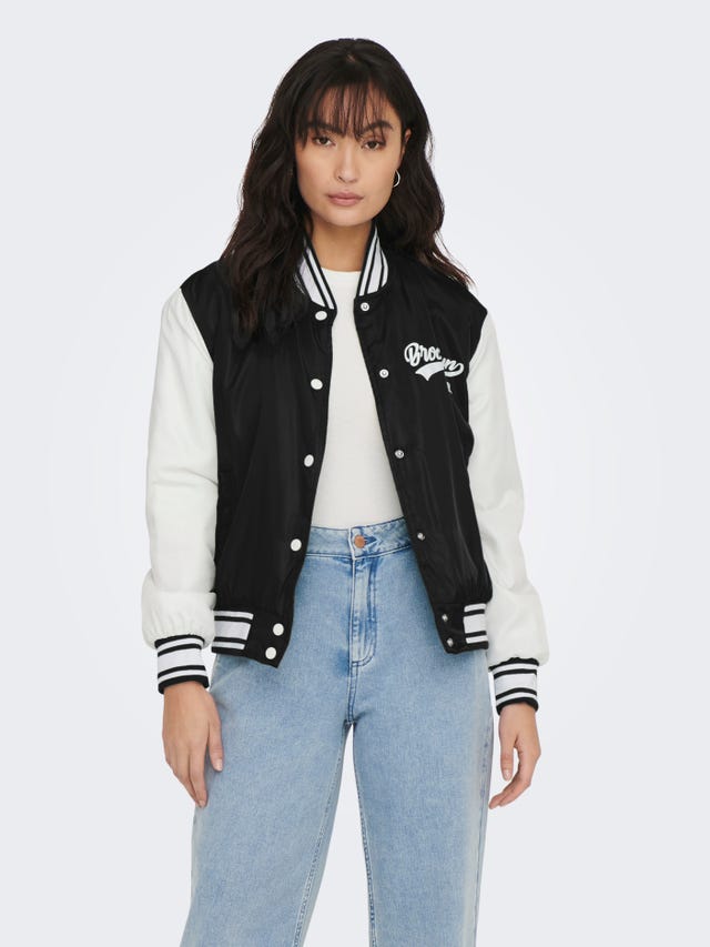 ONLY High stand-up collar Ribbed cuffs Otw Bomber - 15288253