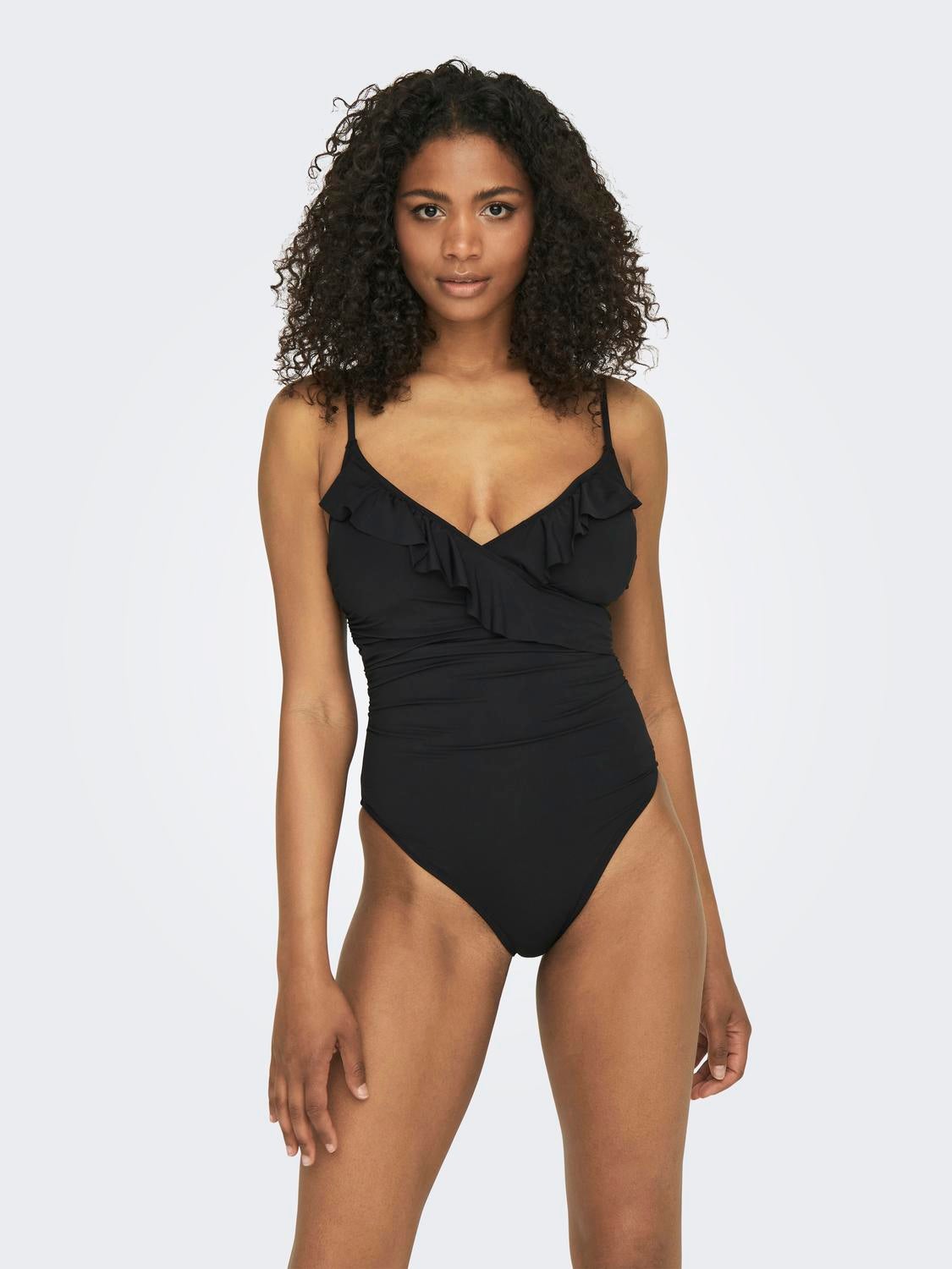 Black store ruffle swimsuit