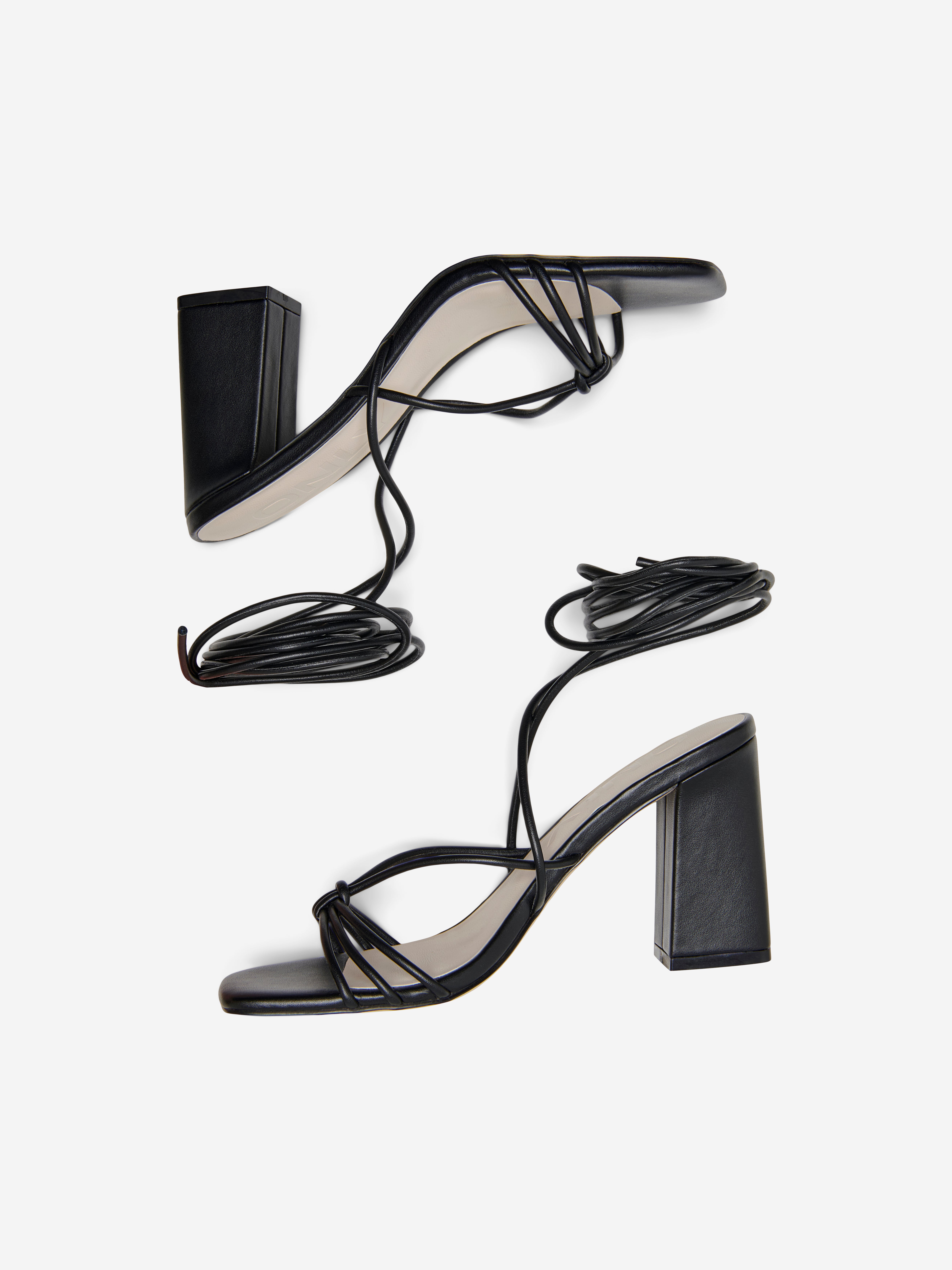 Black heels sale with strings