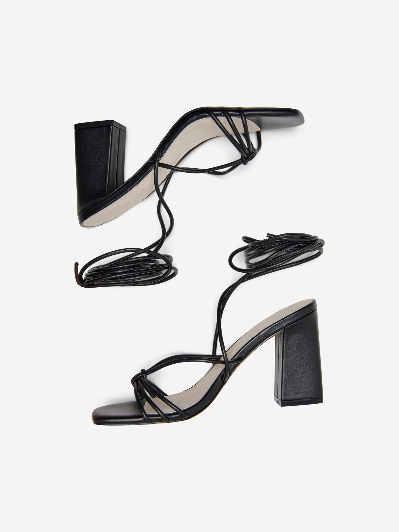 ONLY Heeled sandal with ankle string -Black - 15288460