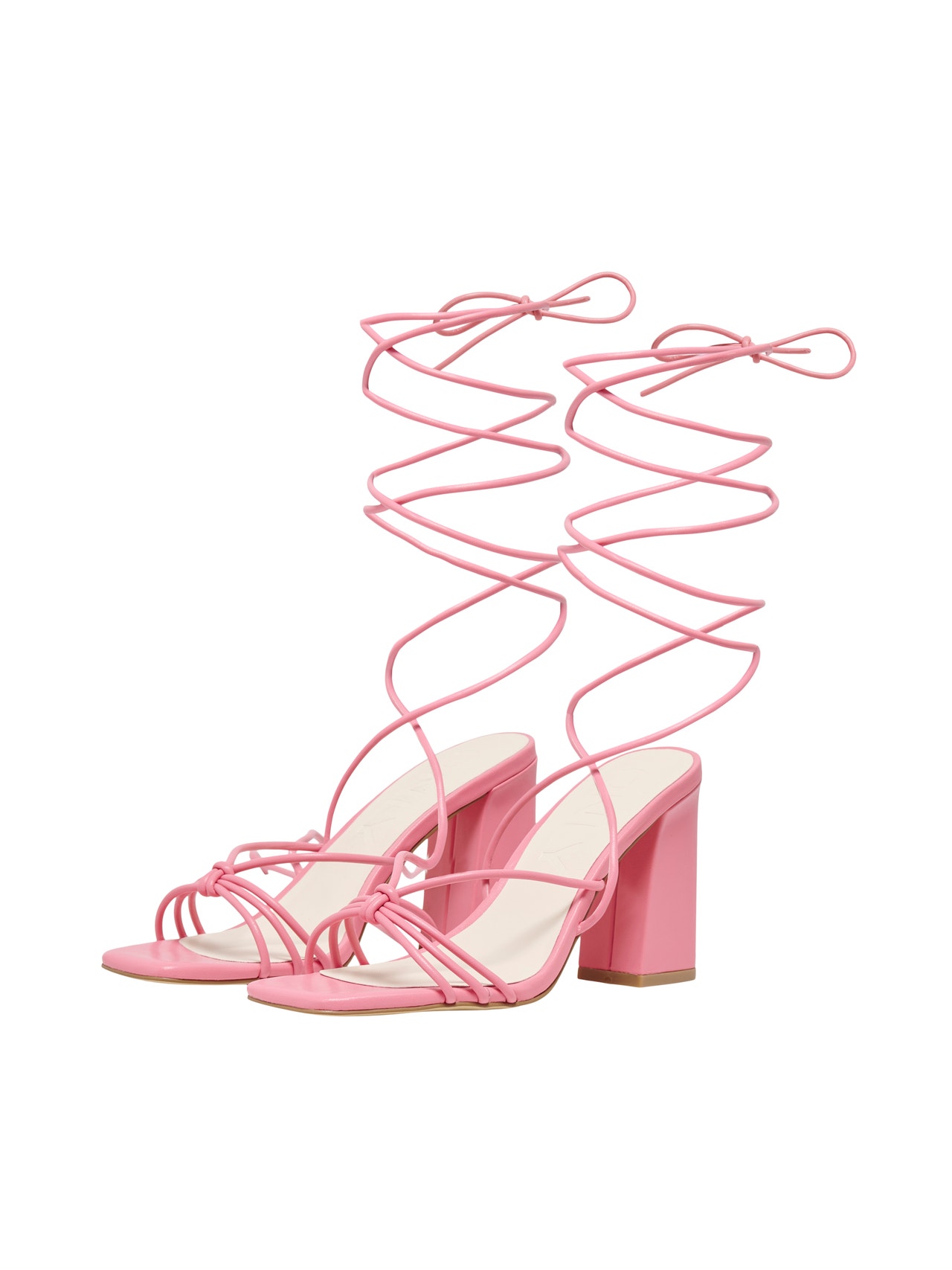 ONLY Heeled sandal with ankle string -Pink Carnation - 15288460
