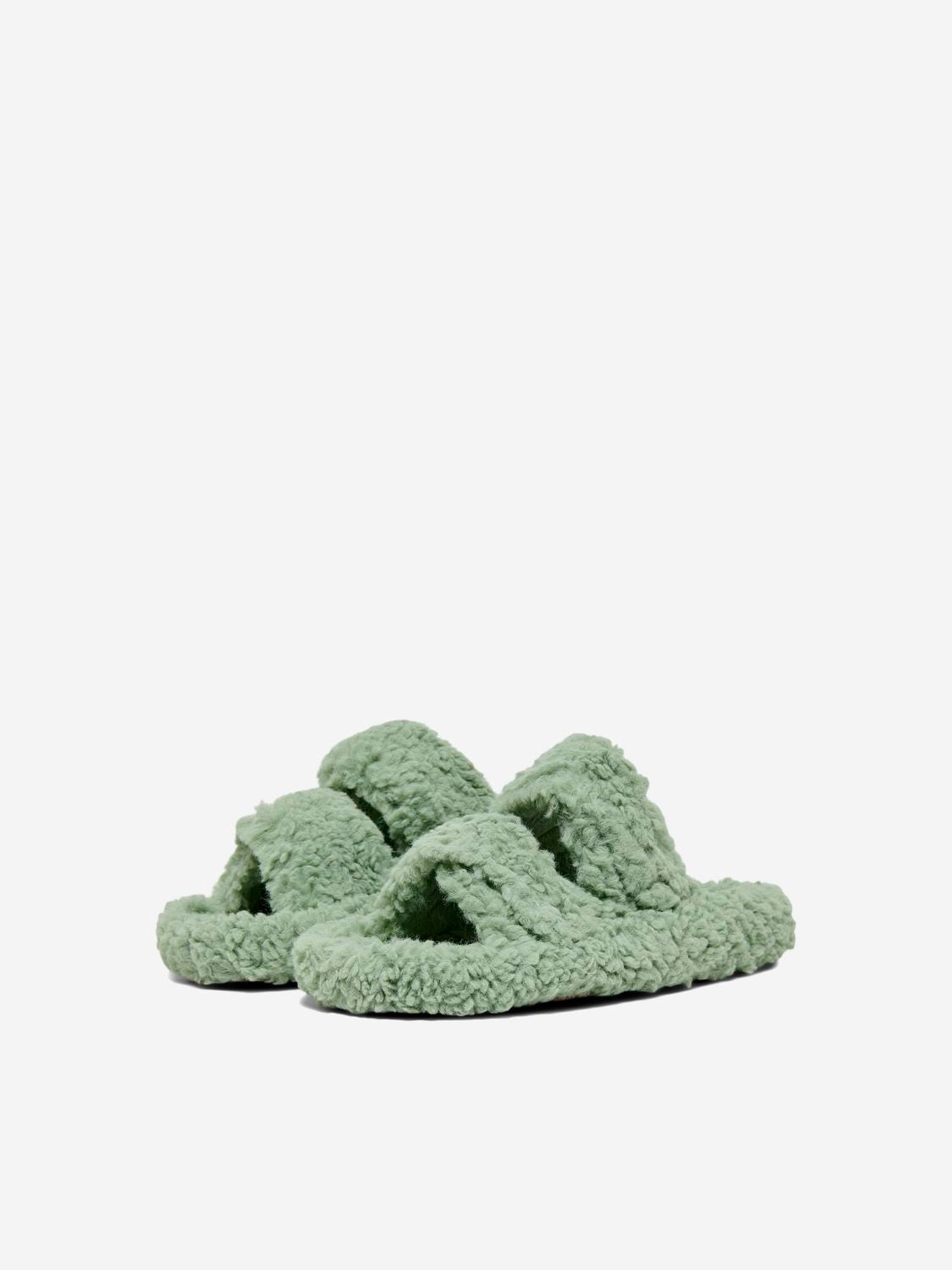 ONLY Sandaler i teddy materiale -Greenery - 15288471