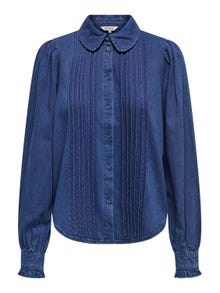 ONLY Avslappnad Skjortkrage Skjorta -Medium Blue Denim - 15288492