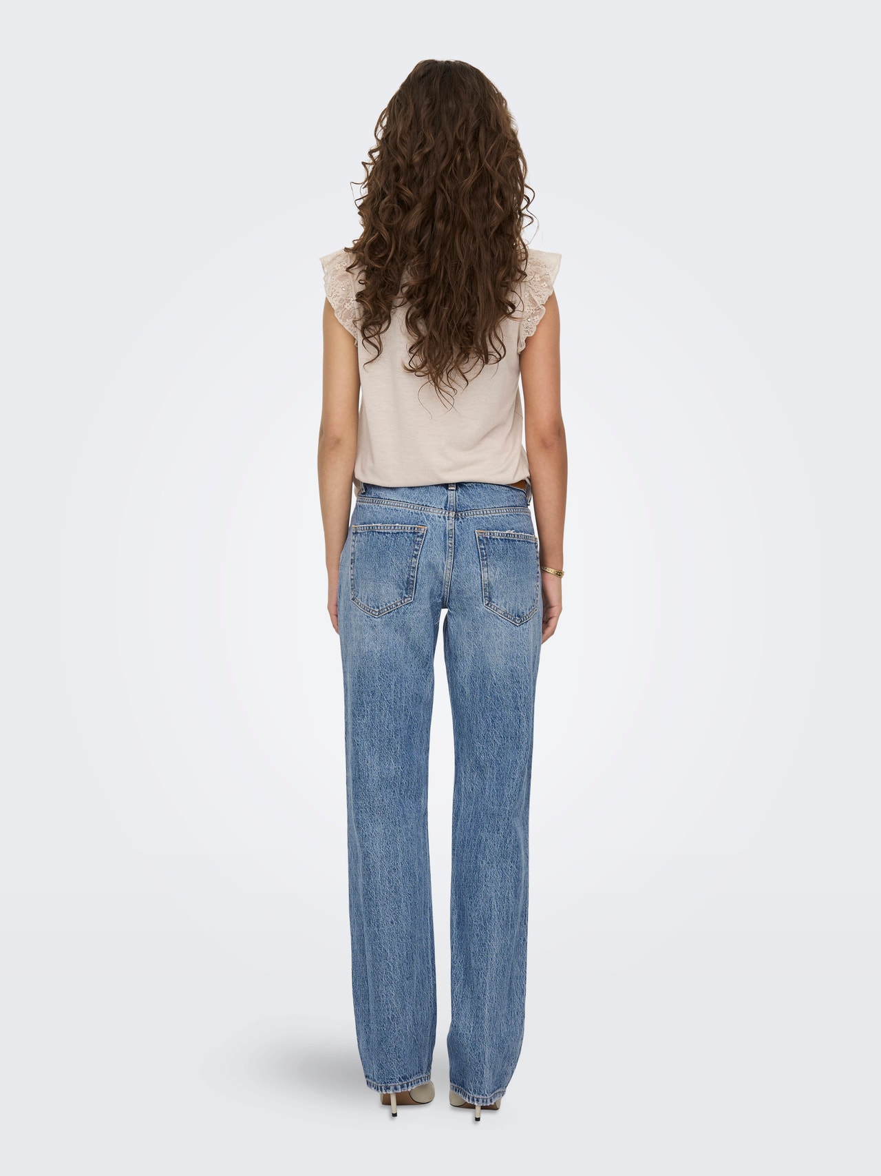 ONLY ONLBREE Lav talje Straight fit Jeans -Light Blue Denim - 15288528