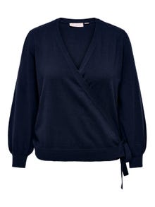 ONLY Curvy knitted wrap cardigan -Night Sky - 15288586