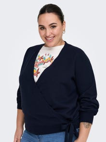 ONLY Curvy knitted wrap cardigan -Night Sky - 15288586