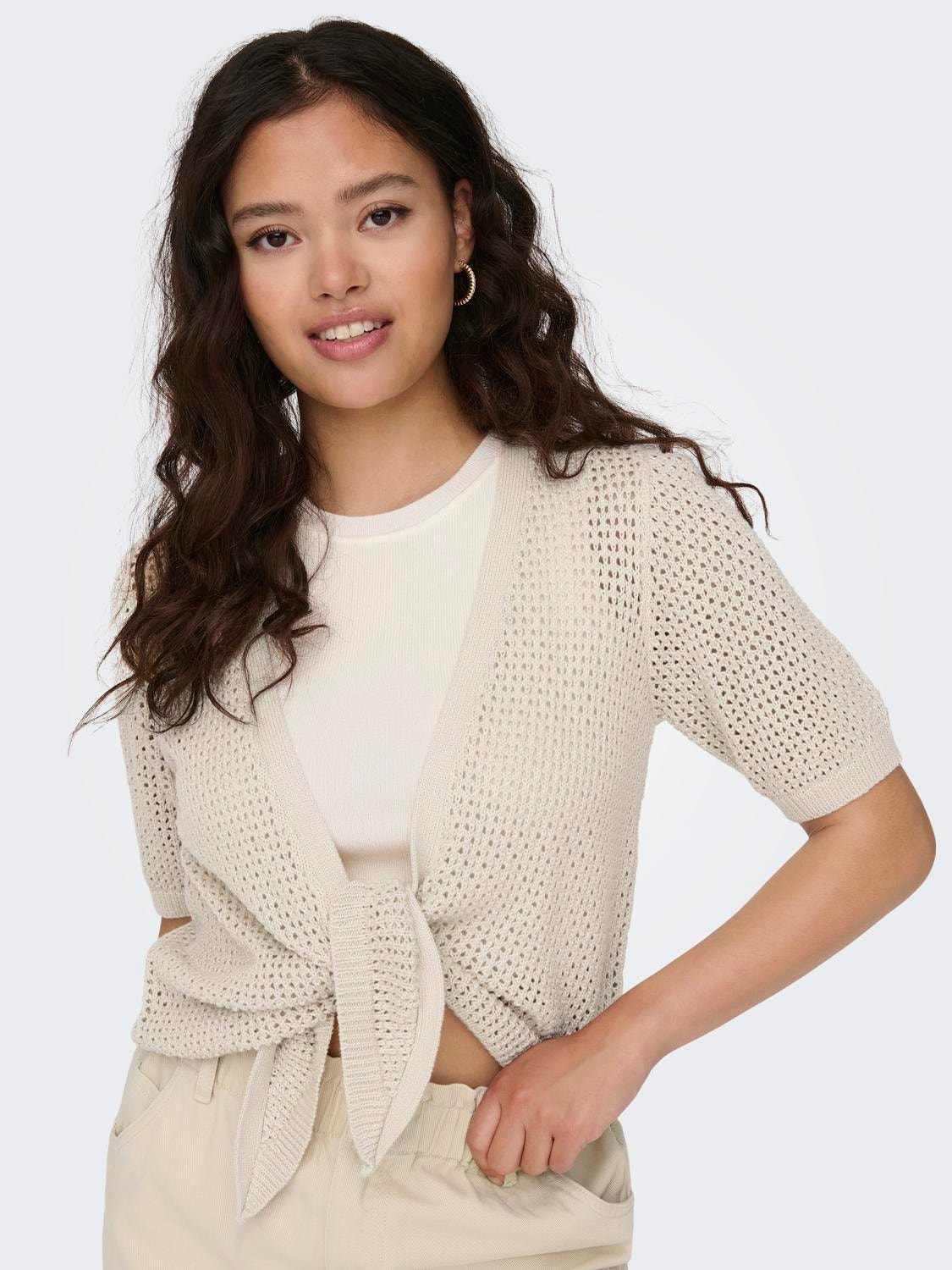 ONLY Knitted cardigan with knot detail -Sandshell - 15288629