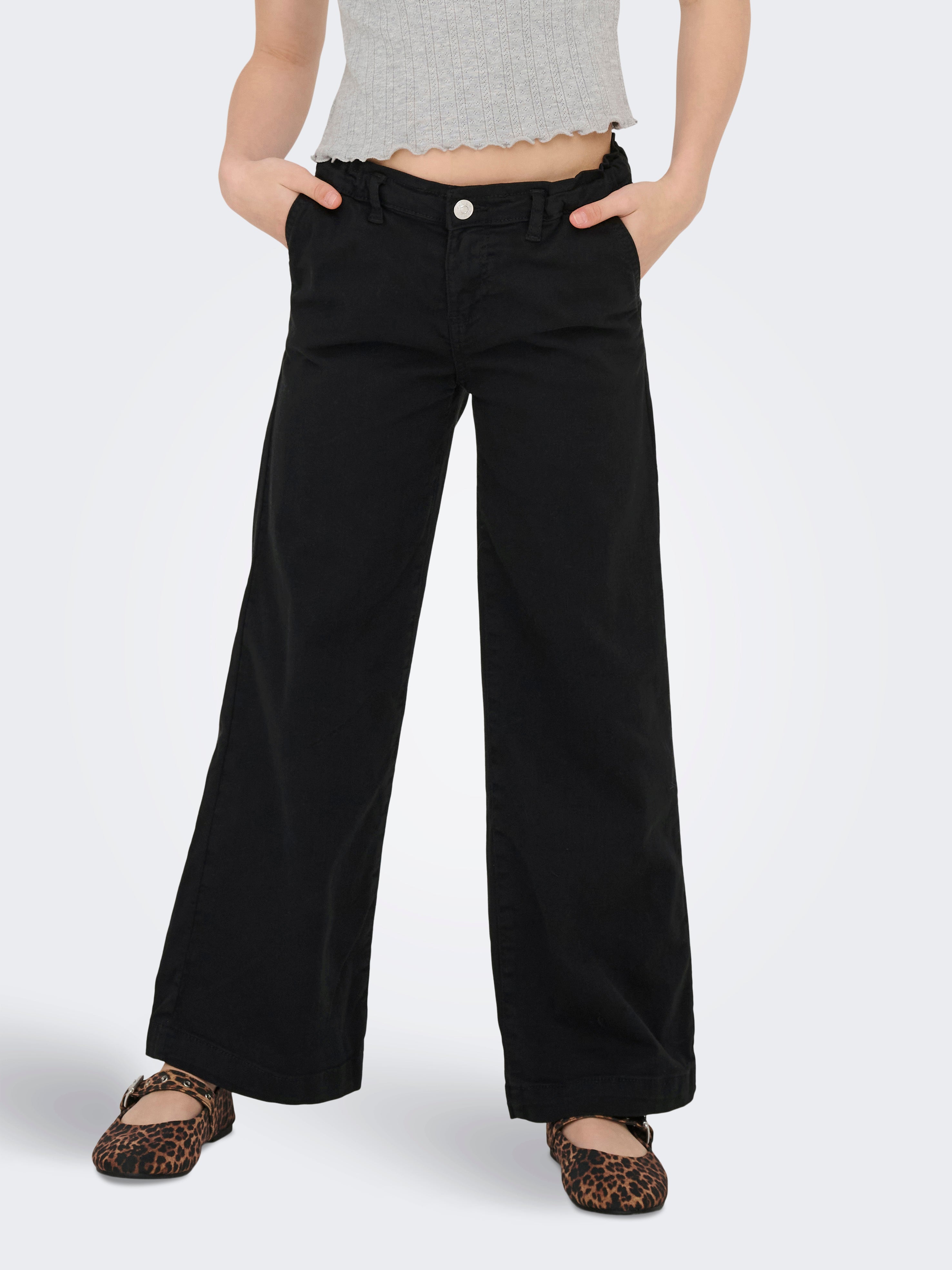 Kognew Verkürzt Hose Mit Weitem Beinschnitt