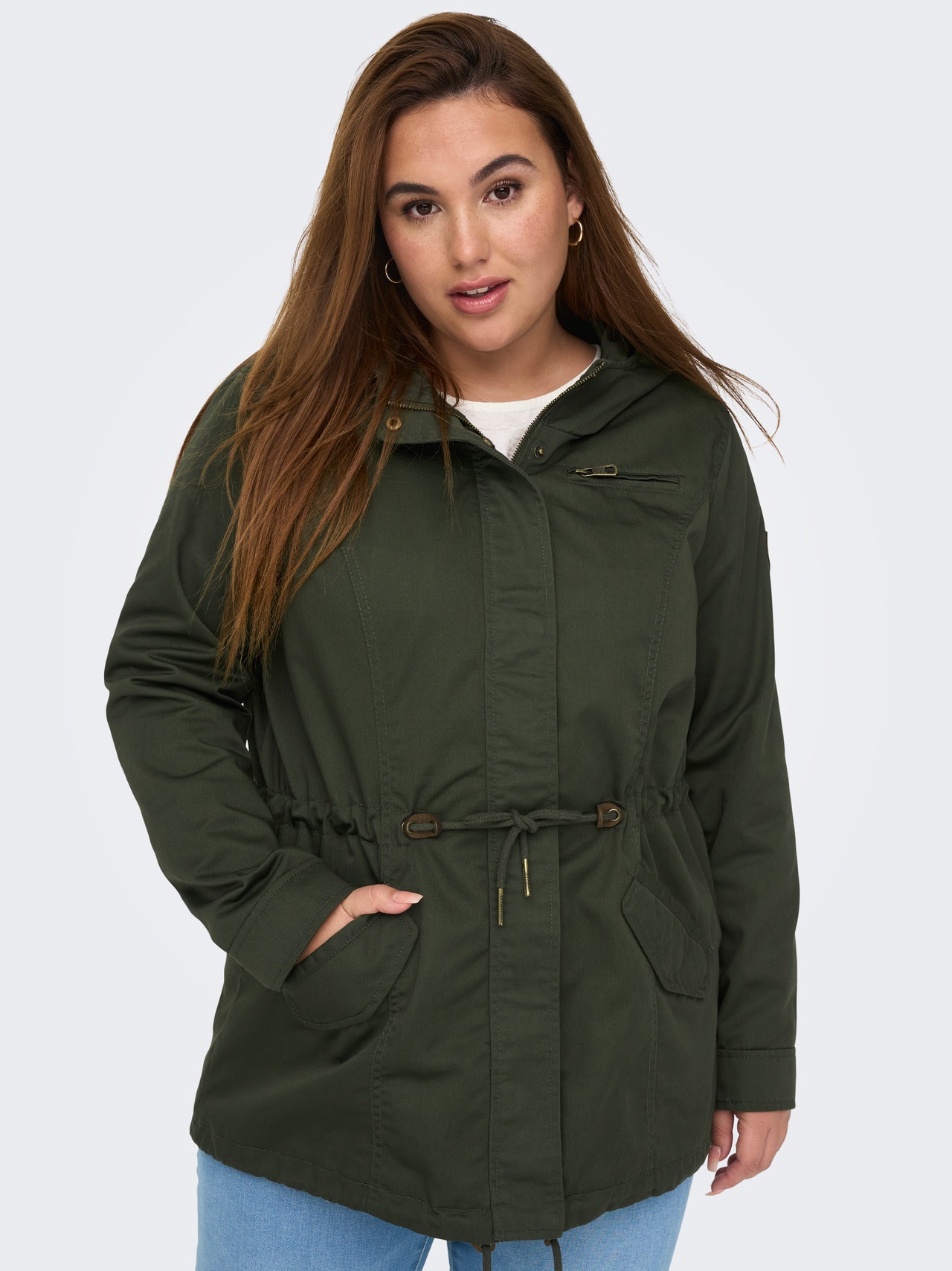 ONLY Curvy Canvas Parka -Forest Night - 15288766