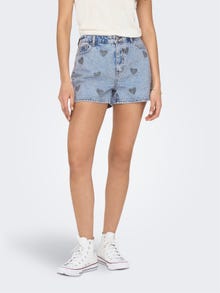ONLY Shorts Mom Fit Taille haute -Light Blue Denim - 15288775