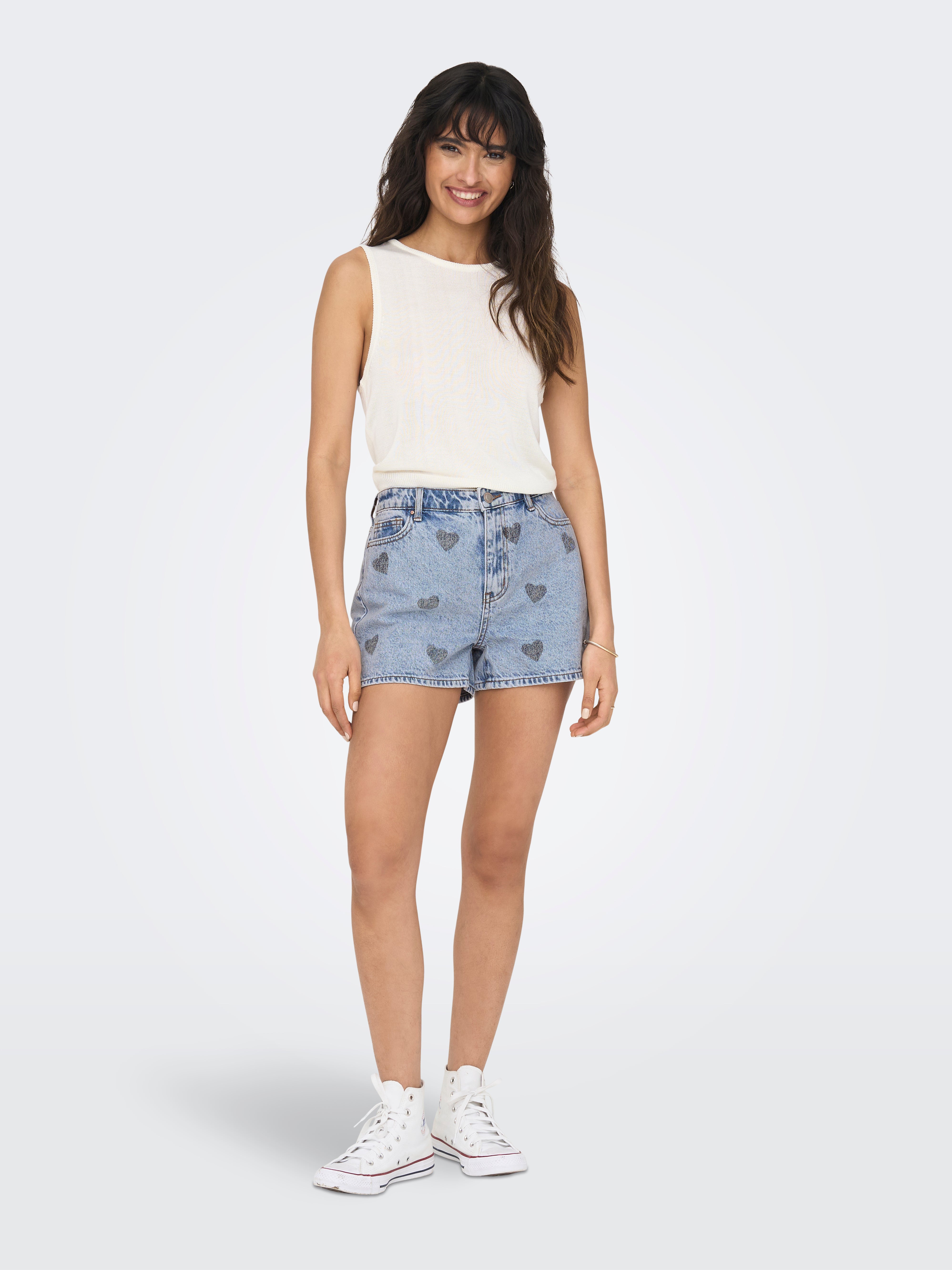 High waisted denim sale mom shorts