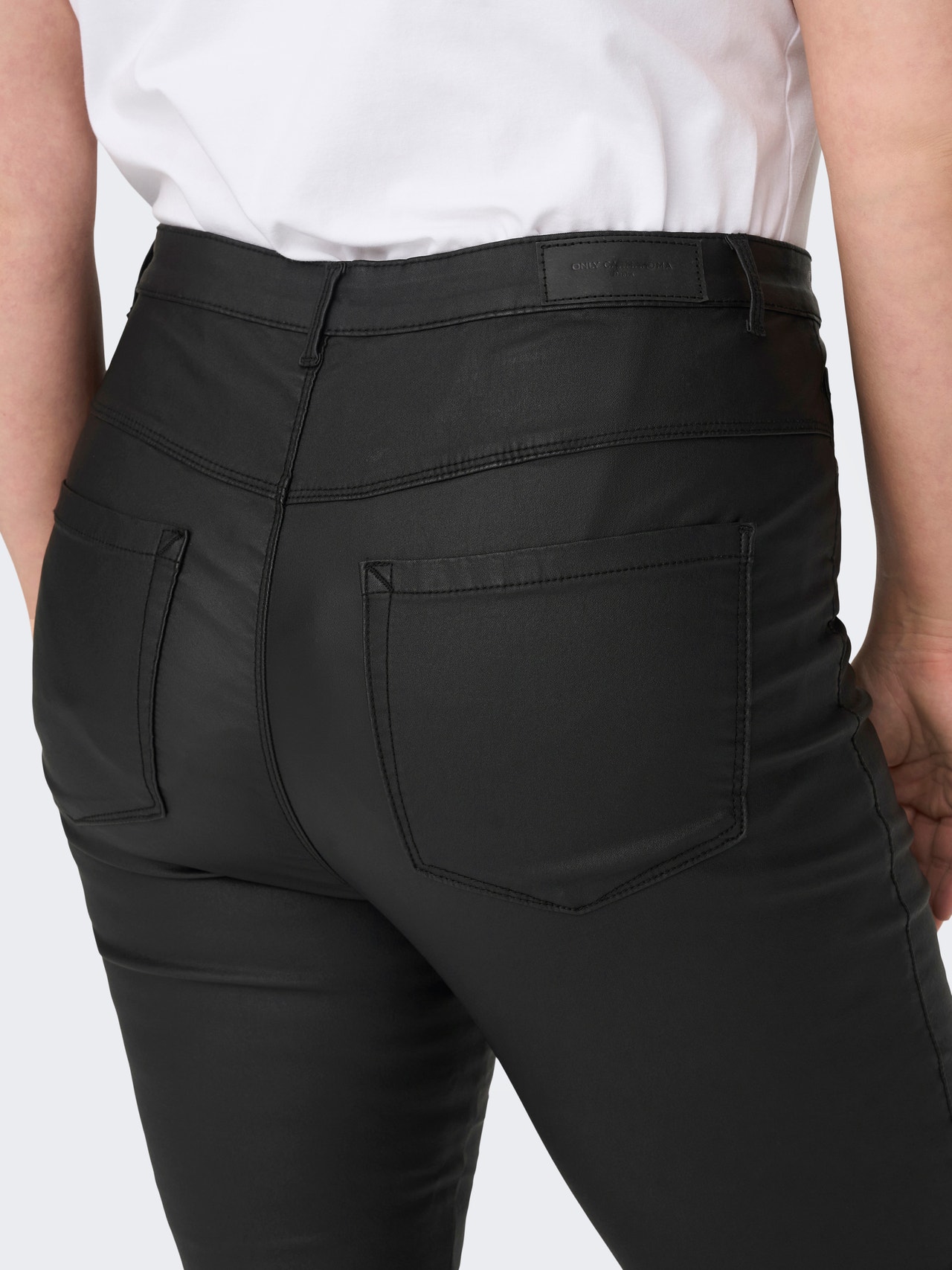 ONLY Curvy Flared coated pants -Black - 15288786