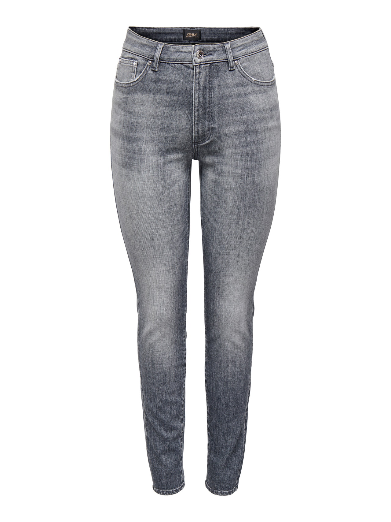 ONLY Skinny Fit Hohe Taille Jeans -Medium Grey Denim - 15288849