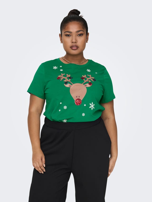ONLY Curvy christmas detailed t-shirt - 15288862