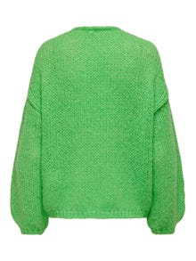 ONLY O-neck Solid colored Knitted Pullover -Summer Green - 15288895
