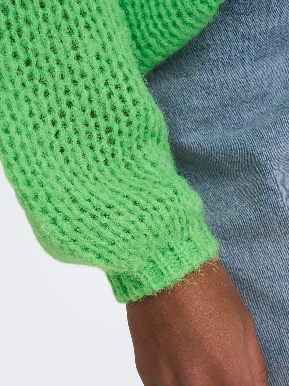 ONLY Solid colored Knitted Pullover -Summer Green - 15288895