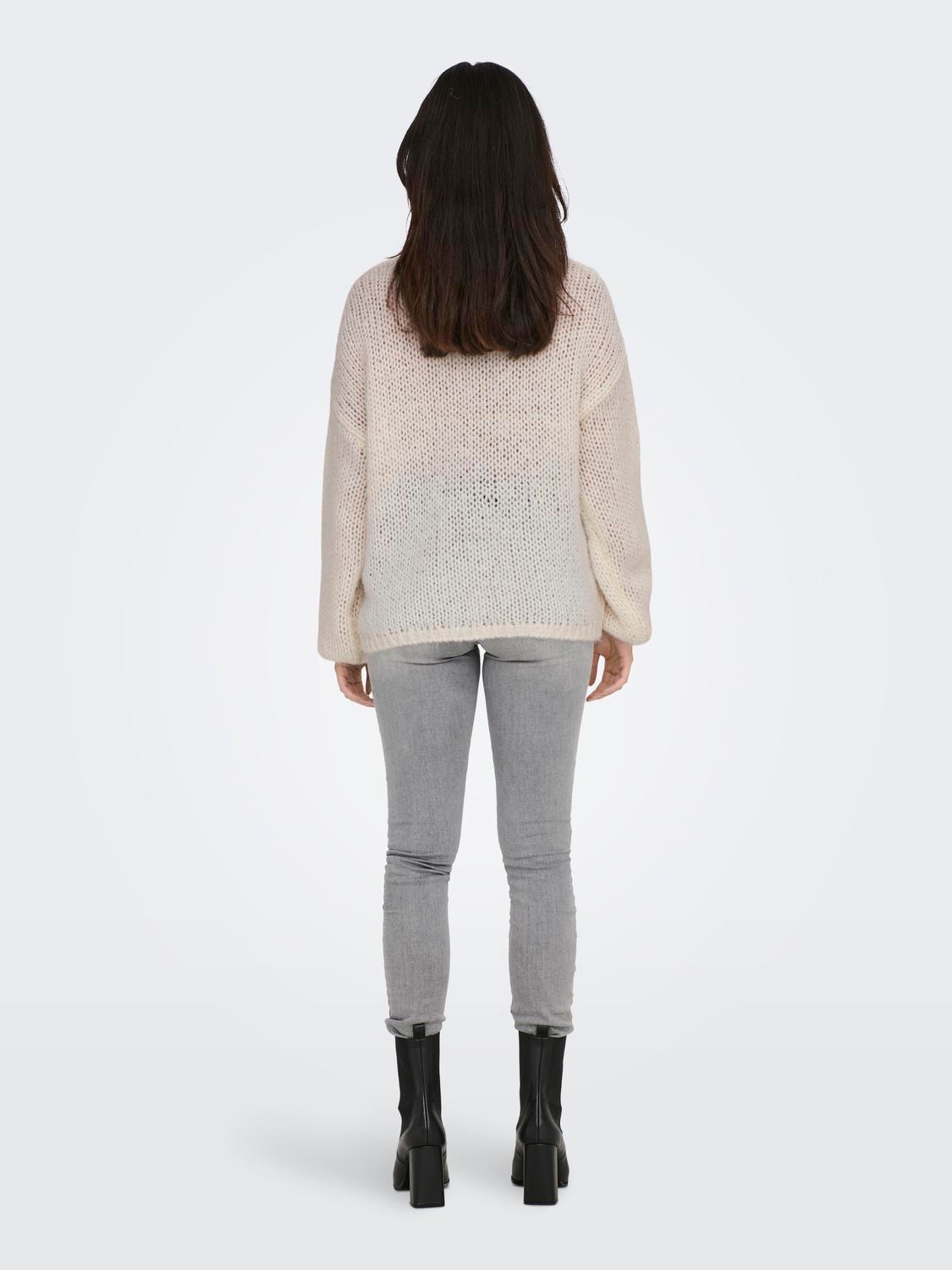 ONLY Relaxed Fit Round Neck Dropped shoulders Pullover -Pumice Stone - 15288895