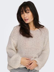 ONLY Solid colored Knitted Pullover -Pumice Stone - 15288895