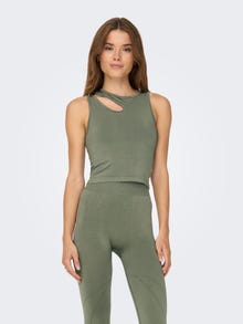ONLY Slim Fit O-Neck Tank-Top -Dusty Olive - 15288914