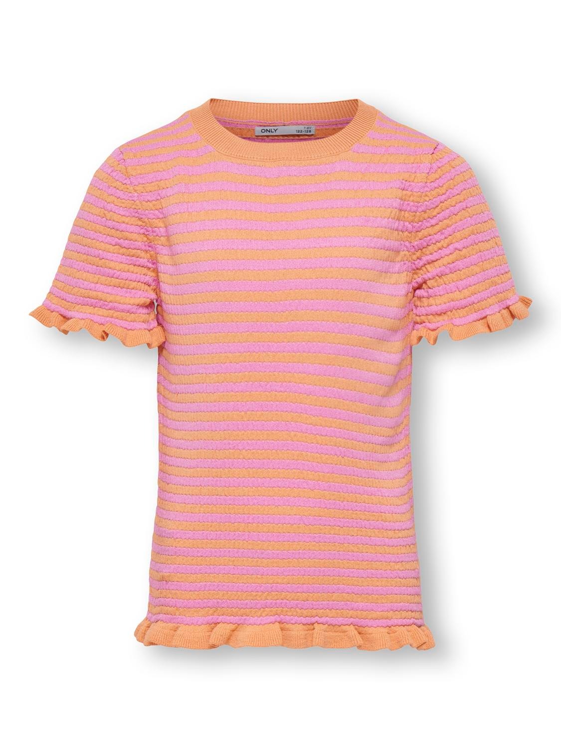 ONLY Krój regularny Okrągły dekolt T-shirt -Orange Chiffon - 15288922