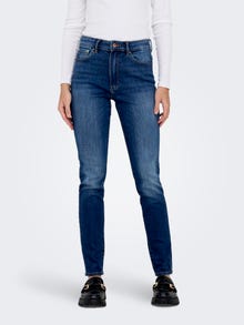 ONLY Liibuv lõige Kõrge vöökoht Teksad -Dark Blue Denim - 15288954