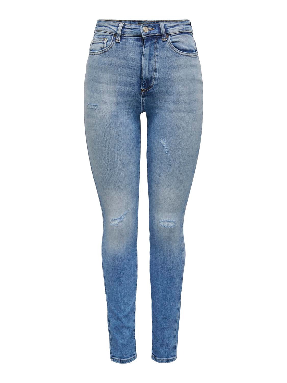 ONLY Krój skinny Wysoka talia Jeans -Light Medium Blue Denim - 15288957