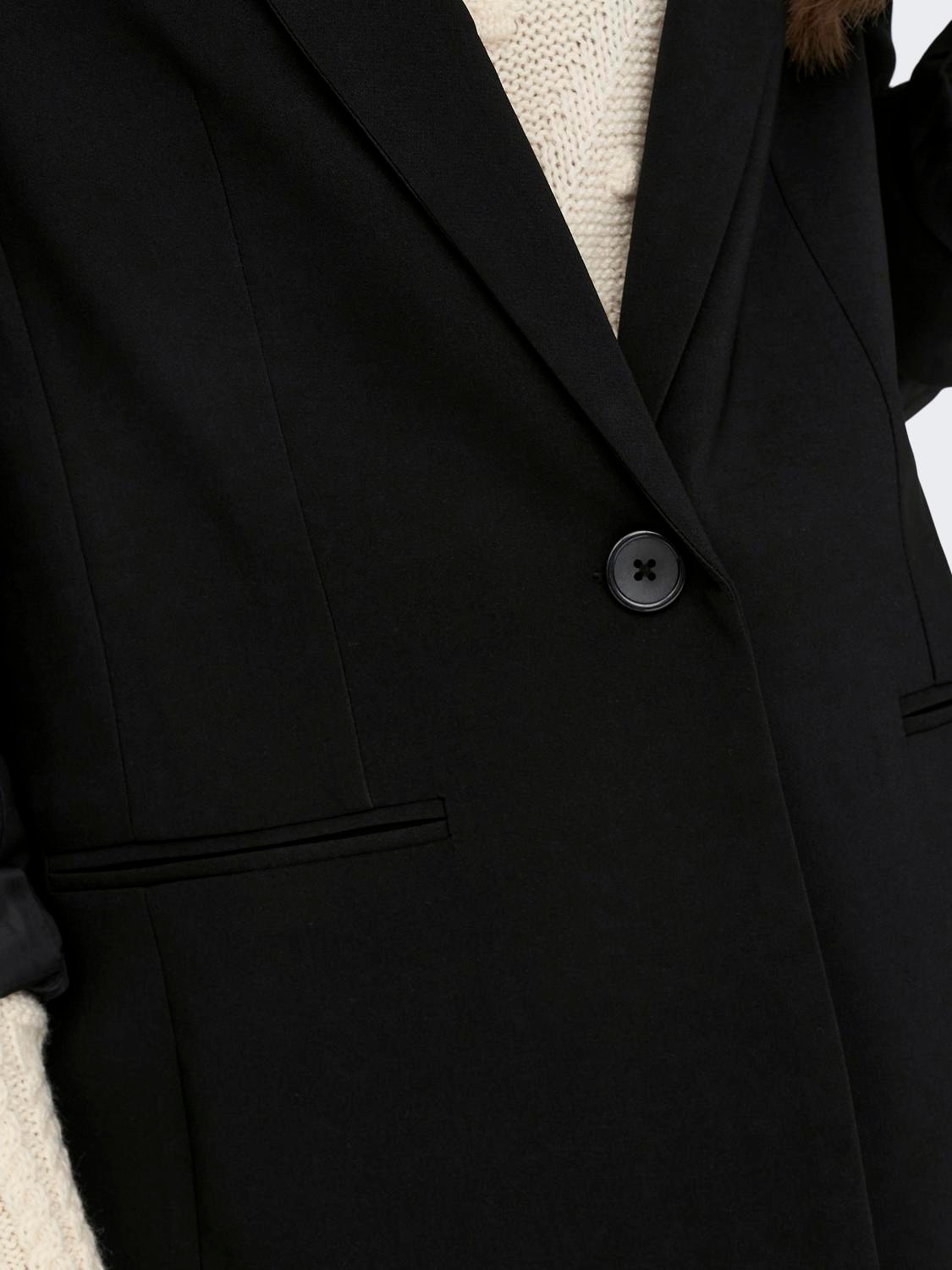 ONLY Blazers Corte regular Cuello invertido -Black - 15289002