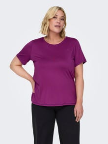 ONLY Normal geschnitten Rundhals Curve T-Shirt -Clover - 15289021