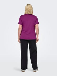ONLY Regular Fit Round Neck Curve T-Shirt -Clover - 15289021