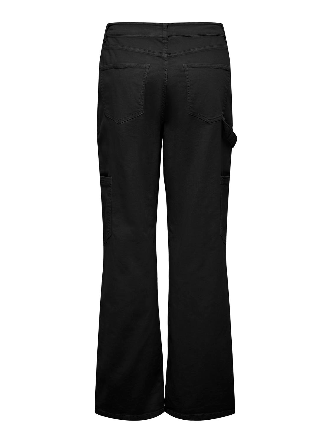 ONLY Pantalones Corte carrot Cintura alta -Black - 15289025
