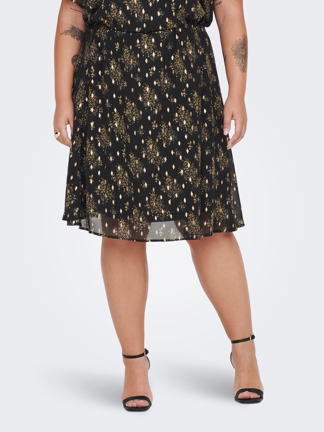 ONLY Curvy Patterned skirt -Black - 15289105