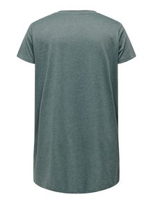 ONLY Curvy lång T-shirt -Balsam Green - 15289125